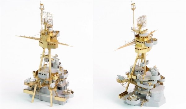 Pontos 35023FB USS BB-34 New York 1944 Detail-up set (w/Teak Blue Deck, Barrels, Resin,PE)