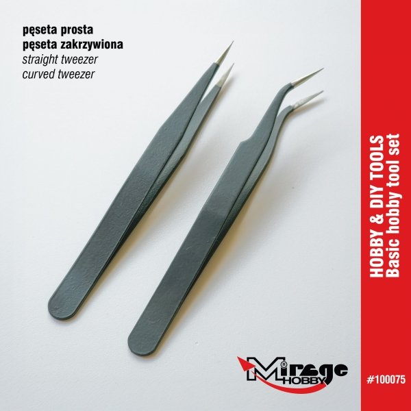 Mirage 100075 Hobby &amp; DIY Basic Tool Set (pliers, tweezers, knife, files, box)