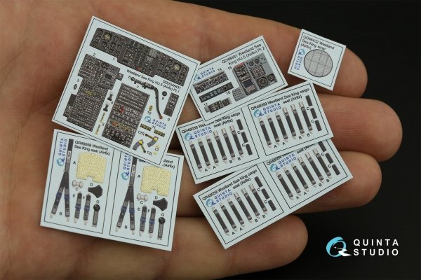 Quinta Studio QD48431 Westland Sea King HU.5 3D-Printed &amp; coloured Interior on decal paper (Airfix) 1/48