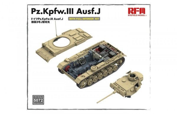 Rye Field Model 5072 Pz.Kpfw.III Ausf.J FULL INTERIOR 1/35