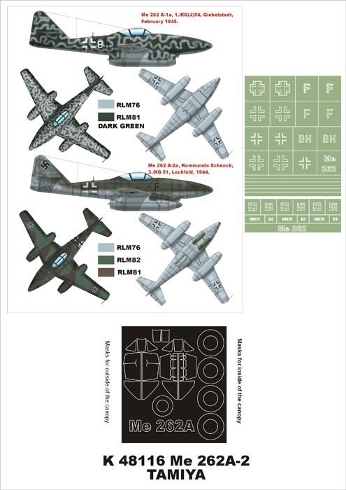 Montex K48116 Me-262A-2 1/48