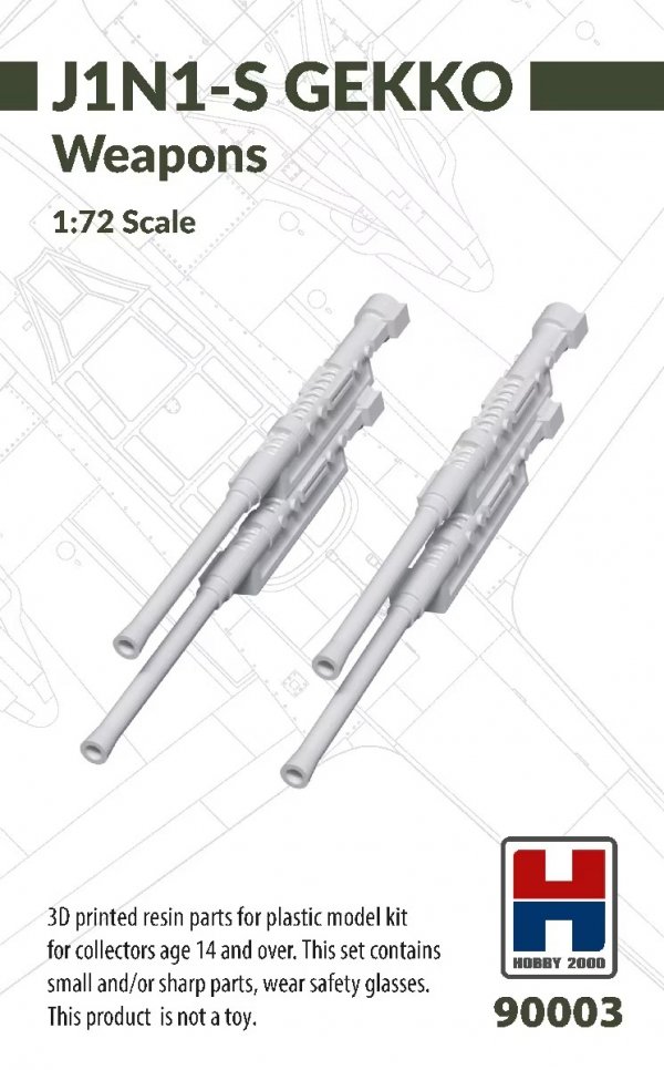 Hobby 2000 90003 Nakajima J1N1-S Gekko Weapons - guns 1/72