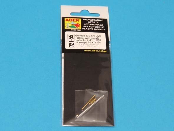 Aber 72L-55 Lufa 105mm do niemieckiej armaty LeFH 18 lub “Wespe” / German 105mm barrel for LeFH 18 “Wespe” 1/72