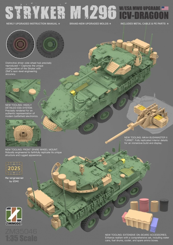 Zimi Model 35046 M1296 Stryker ICV-Dragoon w/ESA MWO Upgrade 1/35