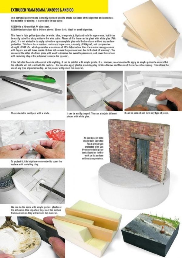 AK Interactive AK8100 EXTRUDED FOAM 30MM SIZE A4 ALREADY CUT (pianka do budowy)