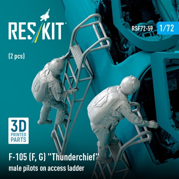 RESKIT RSF72-0059 F-105 (F, G) "Thunderchief" male pilots on access ladder (2 pcs) (3D Printed) (1/72)