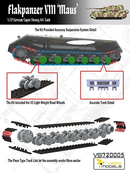 Vespid Models VS720005 Flakpanzer VIII MAUS 1/72