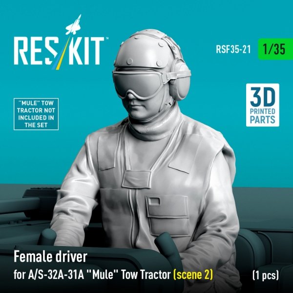 RESKIT RSF35-0021 Female driver for A/S-32A-31A "Mule" Tow Tractor (scene 2) (1 pcs) (3D Printed) (1/35)
