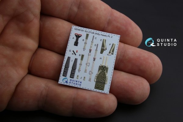 Quinta Studio QD48170 Su-27 3D-Printed coloured Interior on decal paper (for KittyHawk kit) 1/48
