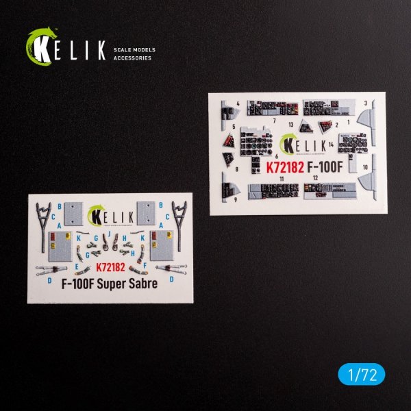 Kelik K72182 F-100F - interior 3D decals for Trumpeter kit (1/72)