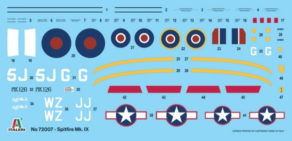 Italeri 72007 Spitfire Mk. IX - Complete set for modeling 1/72