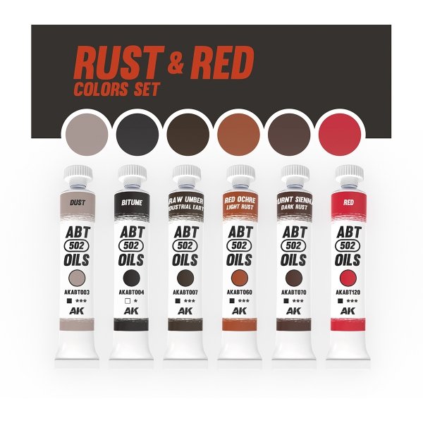 AK Interactive ABT304 Rust and Red Colors Set 6x20ml