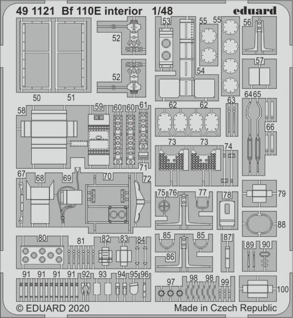Eduard 491121 Bf 110E interior 1/48 DRAGON