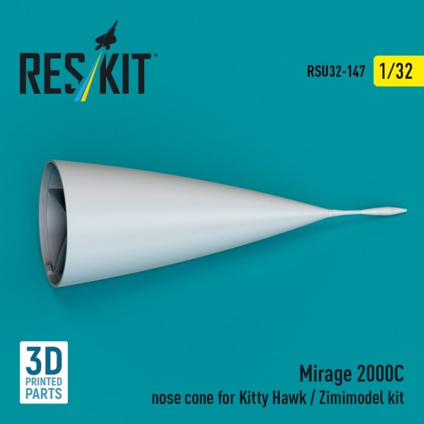 RESKIT RSU32-0147 Mirage 2000C nose cone for Kitty Hawk / Zimimodel kit (3D Printed) 1/32