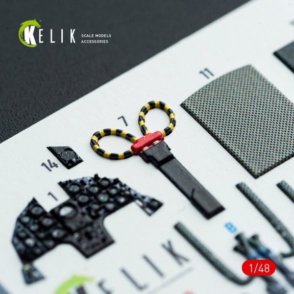 Kelik K48003 F-8J Crusader - interior 3D decals for Hasegawa kit 1/48