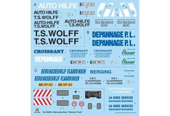 Italeri 93808 Mercedes-Benz Wrecker Truck 1/24