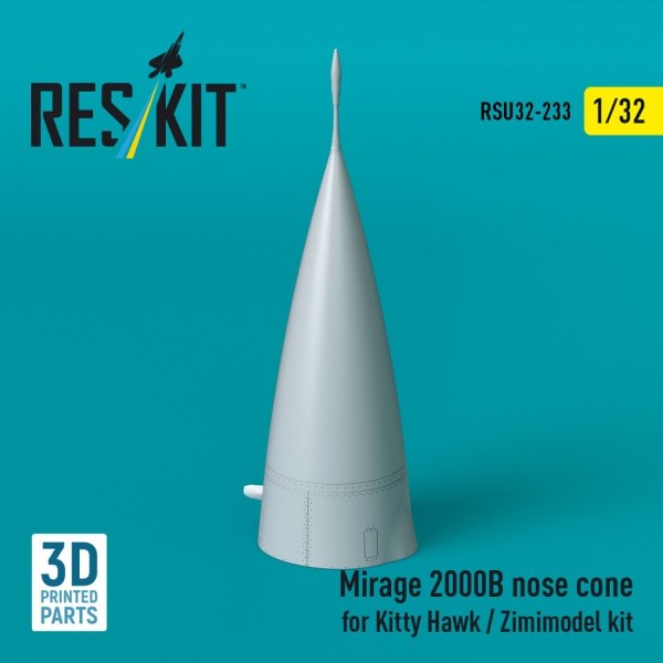 RESKIT RSU32-0233 Mirage 2000B nose cone for Kitty Hawk / Zimimodel kit (3D Printed) 1/32