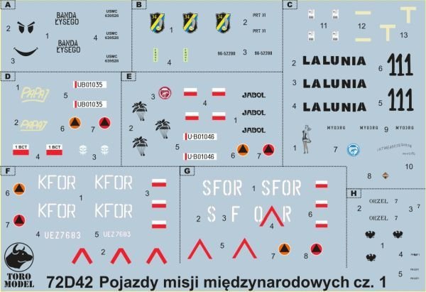 ToRo Model 72D42 Polish Army vehicles on foreign missions - vol.1 1/72