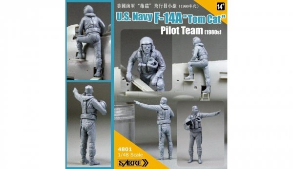Sabre 4801 U.S.Navy F-14A &quot;Tomcat&quot; Pilot Team (1980s) 1/48