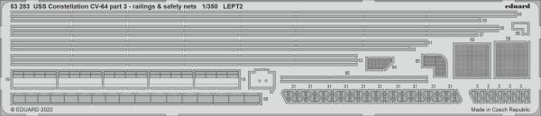 Eduard 53283 USS Constellation CV-64 part 3 - railings &amp; safety nets TRUMPETER 1/350