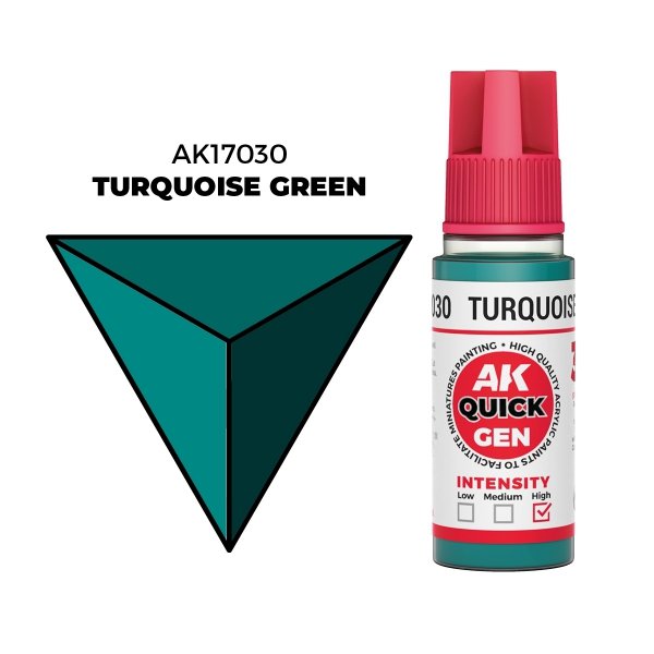 AK Interactive AK17030 TURQUOISE GREEN – QUICK GEN COLOR 18ml