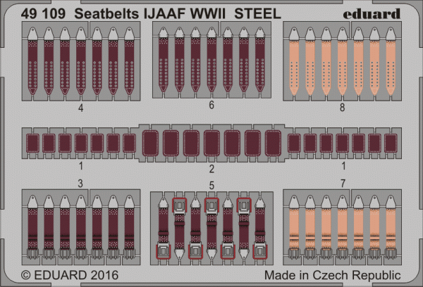 Eduard BIG49343 Seatbelts WWII Axis AF STEEL 1/48