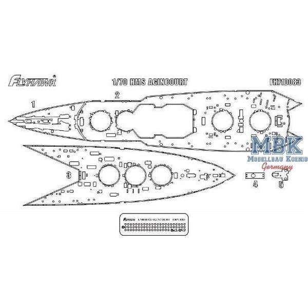 FlyHawk Model FH710083 HMS Agincourt Wooden Deck HMS Agincourt Wooden Deck 1/700