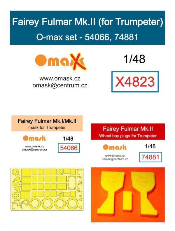 Omask X4823 Fairey Fulmar Mk.II O-max set for Trumpeter 1/48