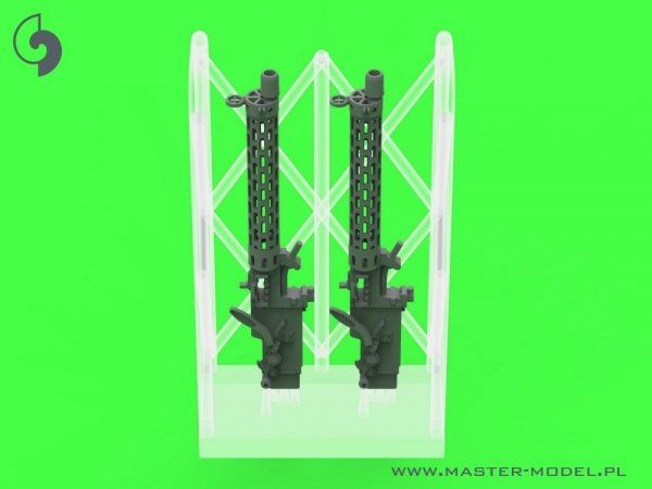 Master AM-72-170 Niemiecki km z okresu I w.św. Spandau LMG 08/15 (2 szt.) - z DŁUGĄ rączką przeładowania - wydruki 3D i mosiężne lufy 1/72
