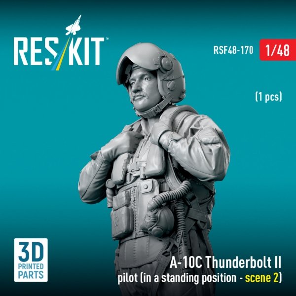 RESKIT RSF48-0170 A-10C Thunderbolt II pilot (in a standing position - scene 2) (1 pcs) (3D Printed) (1/48)