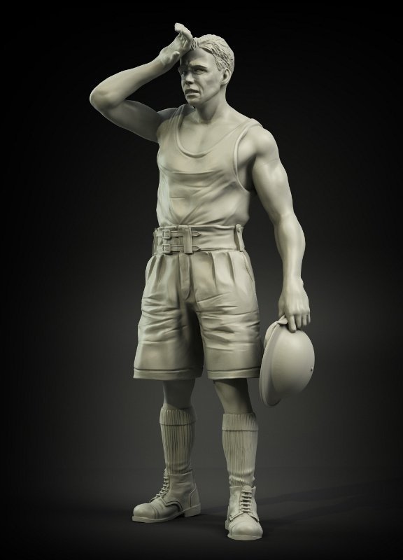 Panzer Art FI35-008 British RAC North Africa refueling soldier No.2 1/35