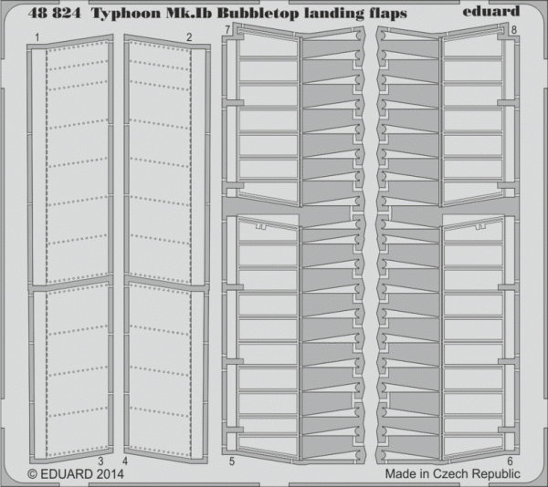 Eduard 48824 Typhoon Mk. Ib Bubbletop landing flaps  ITALERI, HASEGAWA 1/48