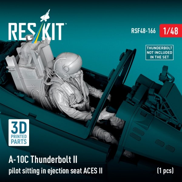 RESKIT RSF48-0166 A-10C Thunderbolt II pilot sitting in ejection seat ACES II (1 pcs) (3D Printed) (1/48)