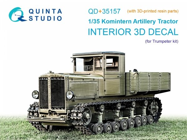 Quinta Studio QD+35157 Komintern Artillery Tractor 3D-Printed &amp; coloured Interior on decal paper (Trumpeter) (with 3D-printed resin parts) 1/35