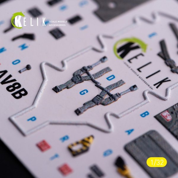 Kelik K32037 AV-8 Harrier - interior 3D decals for Trumpeter kit (1/32)