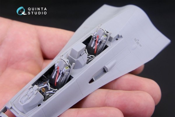 Quinta Studio QD48168 F-16B 3D-Printed &amp; coloured Interior on decal paper (for Kinetic kit) 1/48