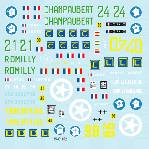 Star Decals 35-C1102 French Shermans # 1 1/35
