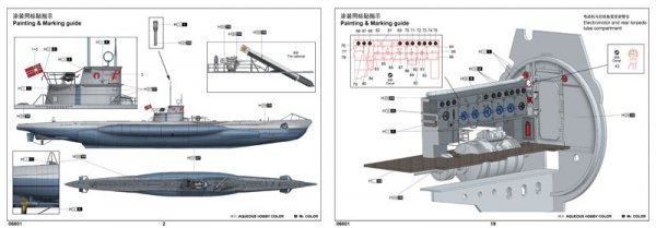 Trumpeter 06801 DKM U-Boat Type VIIC U-552 1/48