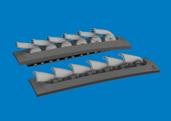 Eduard 6481061 P-40 exhaust stacks fishtail PRINT Eduard 1/48