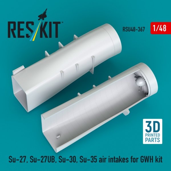 RESKIT RSU48-0367 Su-27, Su-27UB,30,35 air intakes for GWH kit (3D Printed) (1/48)