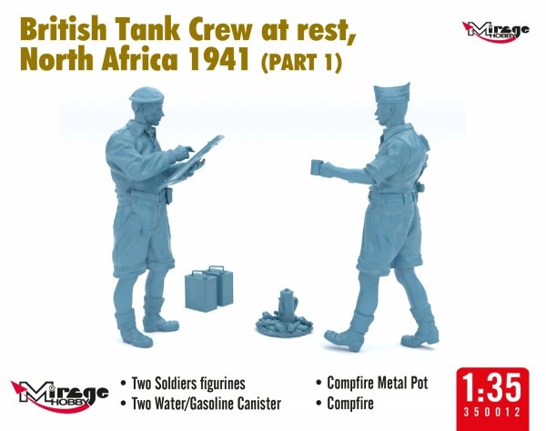Mirage Hobby 350013 British Tank Crew at Rest, North Africa 1941 (Part I) 1/35