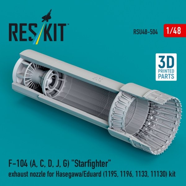 RESKIT RSU48-0504 F-104 (A, C, D, J, G) "Starfighter" exhaust nozzle for Hasegawa/Eduard (1195, 1196, 1133, 11130) kit (3D Printed) 1/48