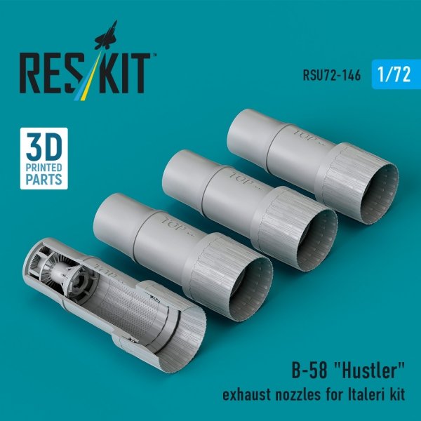 RESKIT RSU72-0146 B-58 "Hustler" exhaust nozzles for Italeri kit (3D Printed) (1/72)