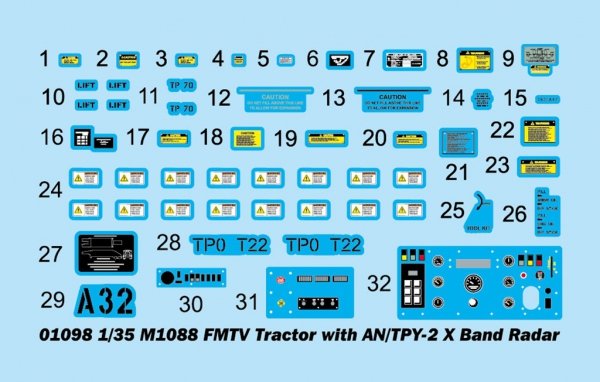 Trumpeter 01098 M1088 FMTV Tractor with AN/TPY-2 X Band Radar 1/35
