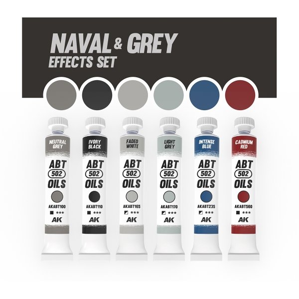 AK Interactive ABT306 Naval and Grey Effects Set (6 colors) 6x20ml