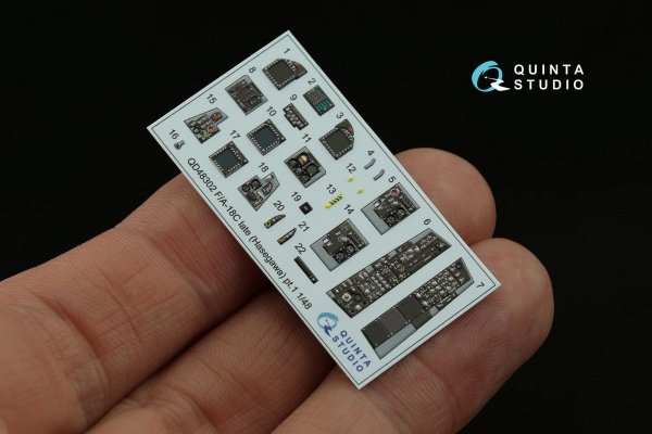 Quinta Studio QDS-48302 F/A-18C late 3D-Printed &amp; coloured Interior on decal paper (Hasegawa) (Small version) 1/48
