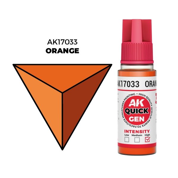 AK Interactive AK17033 ORANGE – QUICK GEN COLOR 18ml