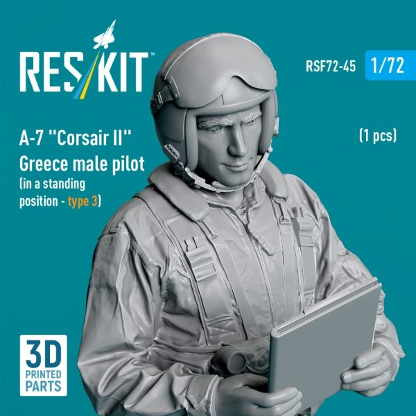 RESKIT RSF72-0045 A-7 "Corsair II" Greece male pilot (in a standing position - type 3) (1 pcs) (3D Printed) (1/72)