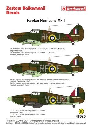 Techmod 48025 - Hawker Hurricane Mk I (1:48)