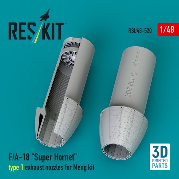 RESKIT RSU48-0520 F/A-18 "Super Hornet" type 1 exhaust nozzles for Meng kit (3D Printed) 1/48